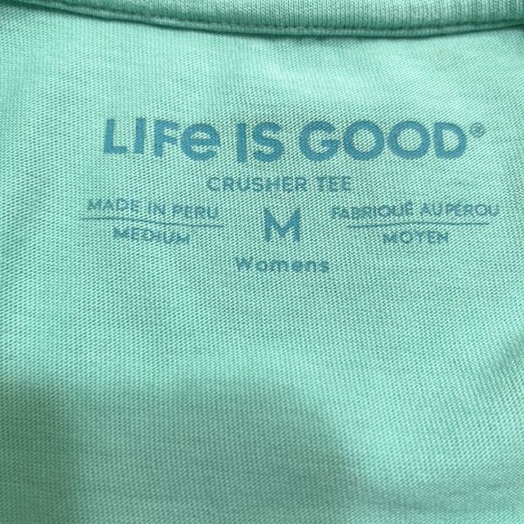 Life Is Good Namastay Llamastay 6 Feet Apart Llama Teal T Shirt Sz M EUC - Picture 3 of 9